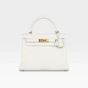 Hermès - Kelly Retourne 28 - White Evercolor